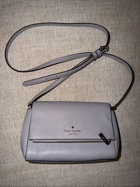 kate spade Gray Leather Crossbody with Front Zip